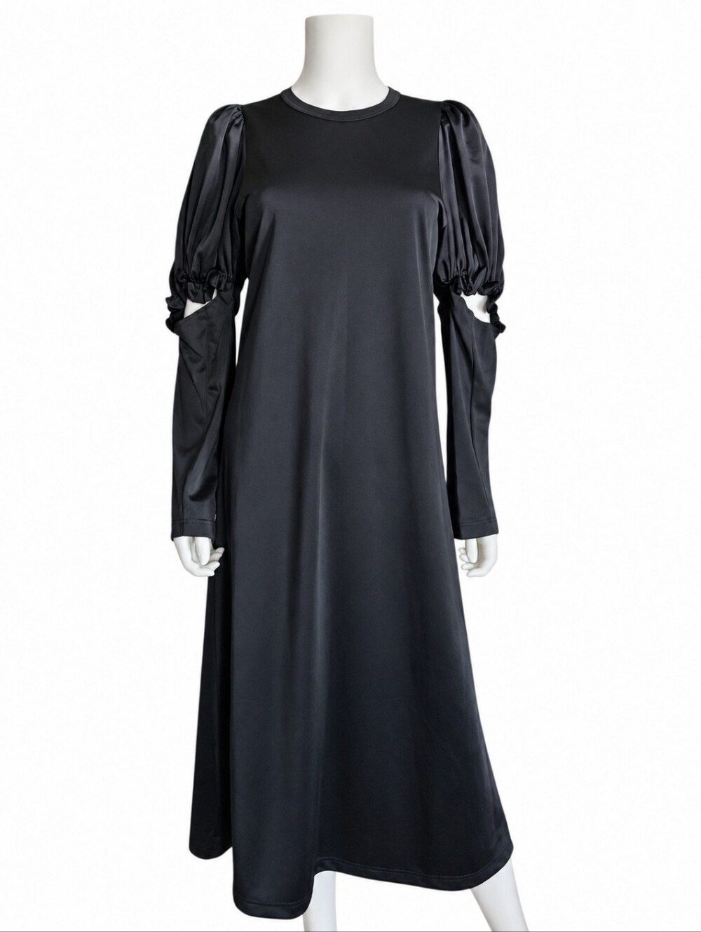 COMME DES GARCONS | NWT Black Split Puff Sleeve Maxi Dress Size Medium